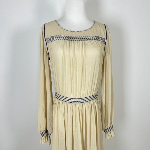 NWOT SEE BY CHLOÉ Embroidered Georgette Maxi Dress Long Sleeves Ruffles Sz 42 - Picture 3 of 15